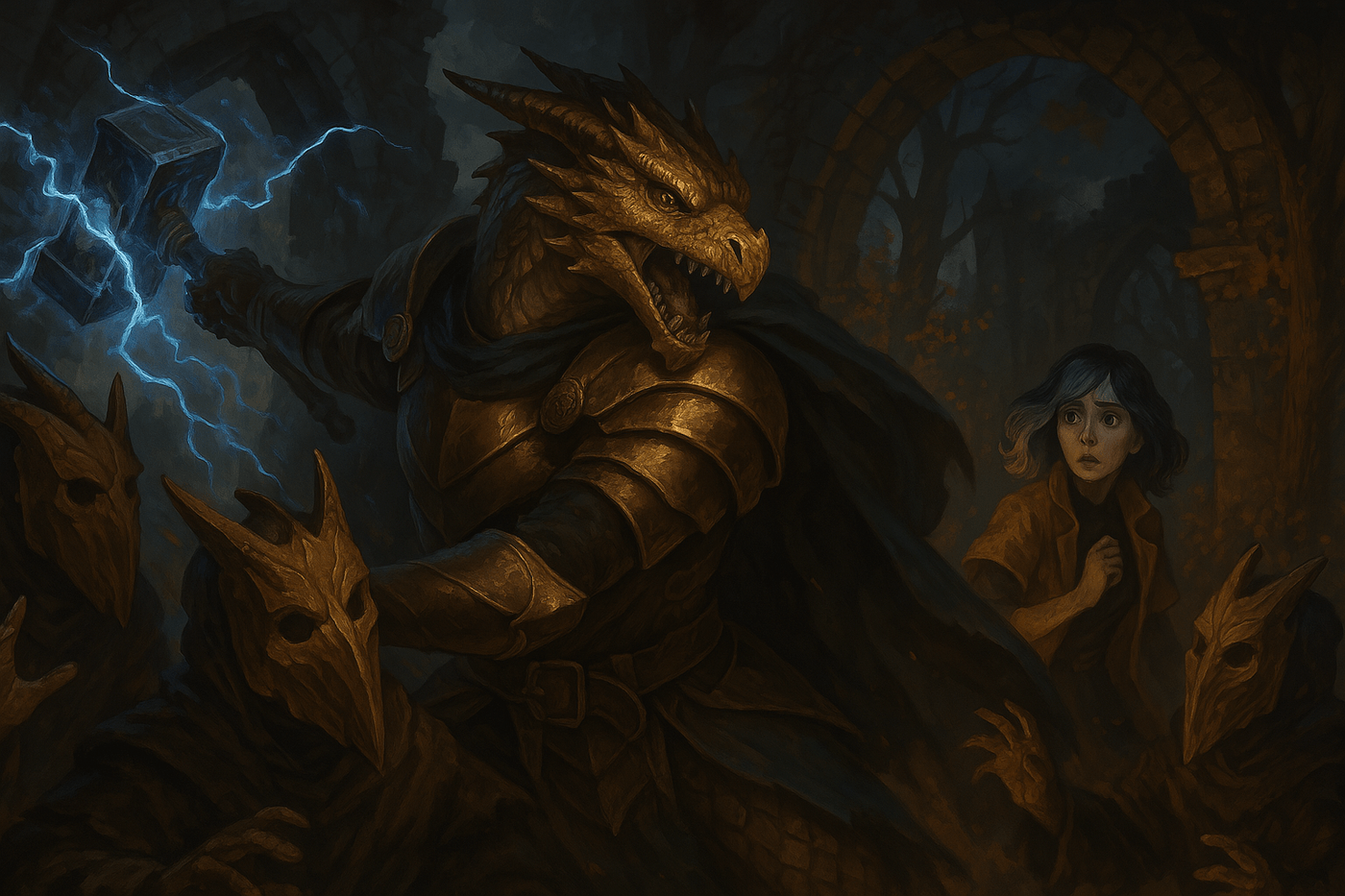 Raynere fights back cultists to protect Octavia
