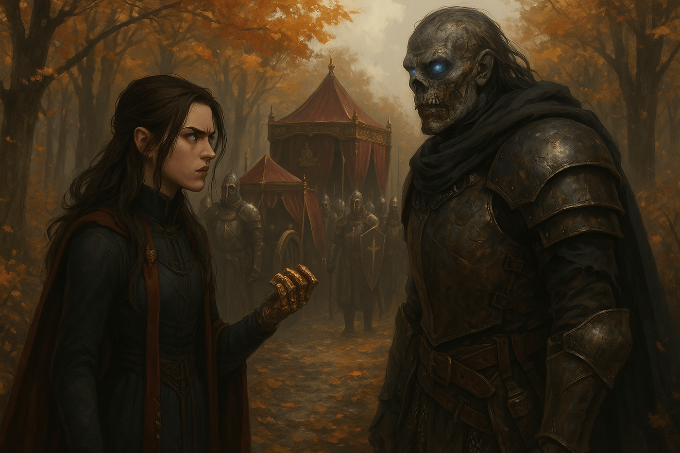 Princess Cailynn diffuses a situation with Elandor Veythryn, the Revenant Flamebringer